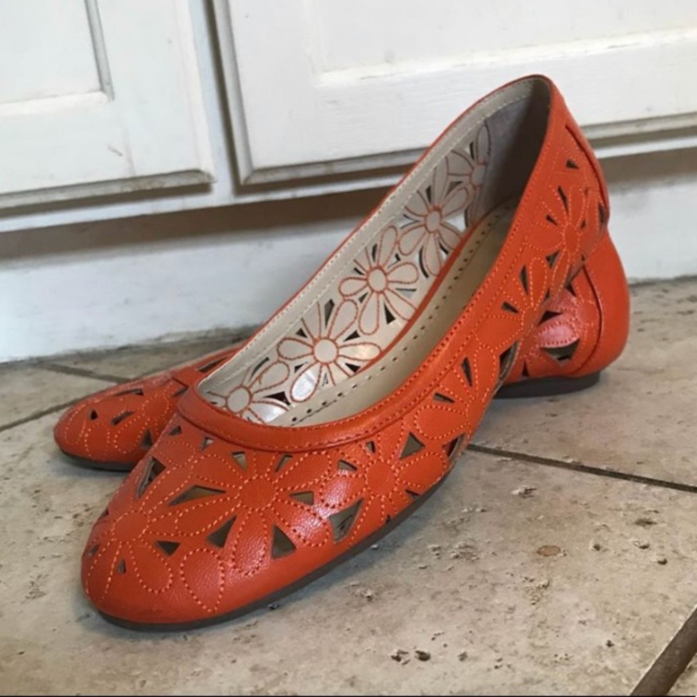 Orange ballet flats